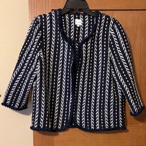 Ellison Navy and White Striped Blazer